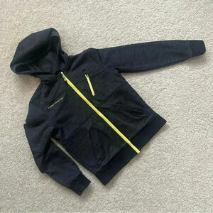 Obermeyer Ski Snowboarding Hoodie Sweatshirt 47001 Black Boy Sz Small Full Zip